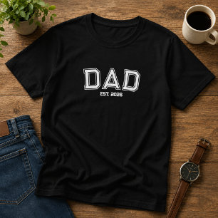 Minimal Dad Established Year New Father T-Shirt