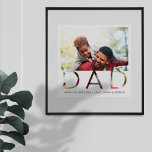 Minimal DAD Overlay Father's Day Photo Keepsake Poster<br><div class="desc">Show the special dad in your life how much you care this Father's Day with a unique personalised Dad photo plaque. The design features a simple minimal full photo design with "DAD" letters placed over the photo in white. Personalise with your own special photo and custom text. Special and memorial...</div>