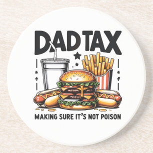 Minimal Dad Tax Food Icon Art Coaster