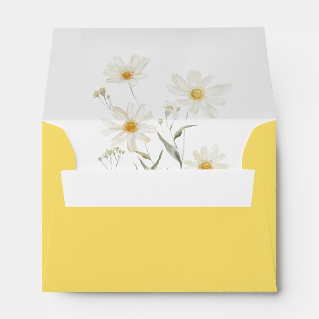Minimal Daisy Floral Liner Wedding Envelope (Creator Uploaded)