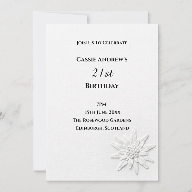 Minimal Daisy Milestone Birthday Invitation (Front)