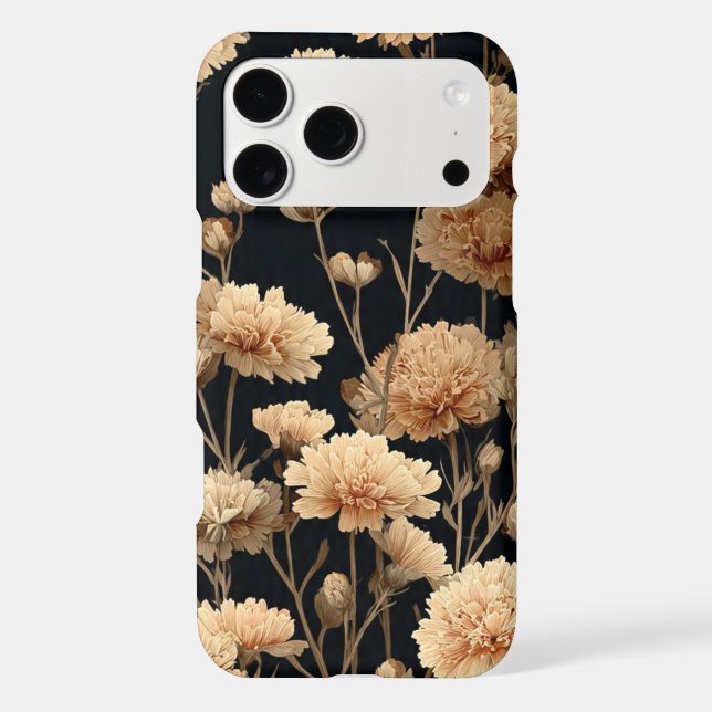 Minimal Dark Aesthetic Wildflower Line Art  (Back)