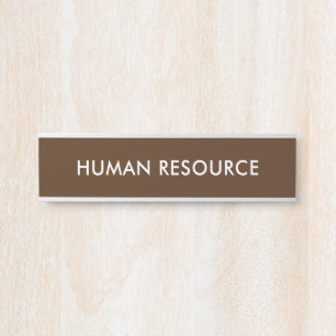 Minimal Dark Brown Room Department Name Door Sign