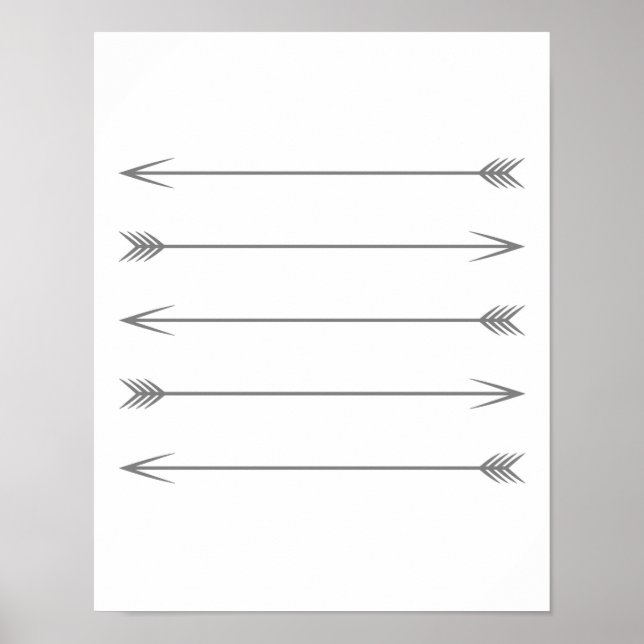 Minimal Dark Grey Arrows Poster (Front)