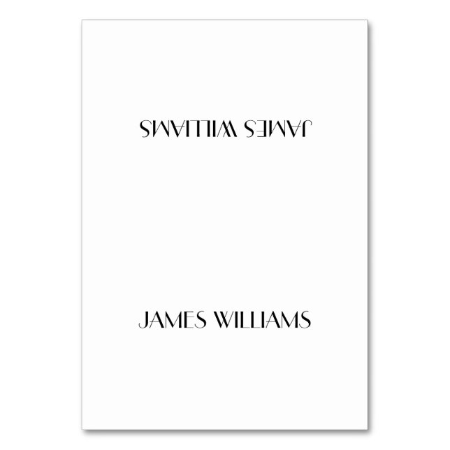 Minimal Deco White Place Setting Cards (Front)