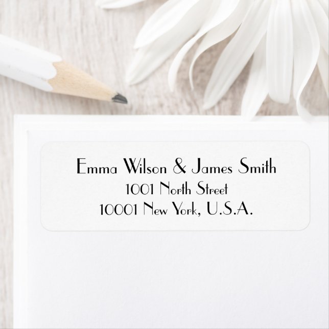 Minimal Deco White Return Address Labels (Insitu)
