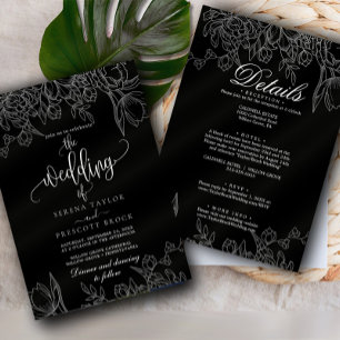 Minimal Delicate Calligraphy All in One Wedding Invitation