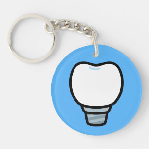 Minimal Dental Implant Illustration Key Ring