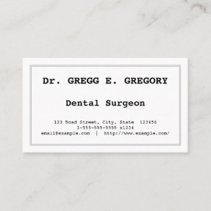 Minimal Dental Surgeon Business Card