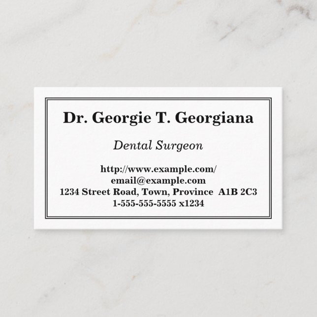 Minimal Dental Surgeon Business Card (Front)