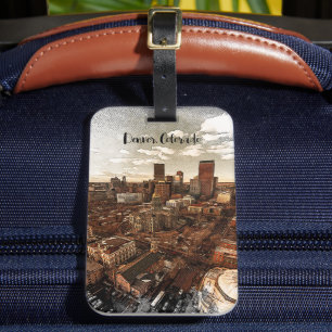 Minimal Denver Colorado Skyline Luggage Tag