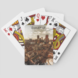 Minimal Denver Colorado Skyline Playing Cards