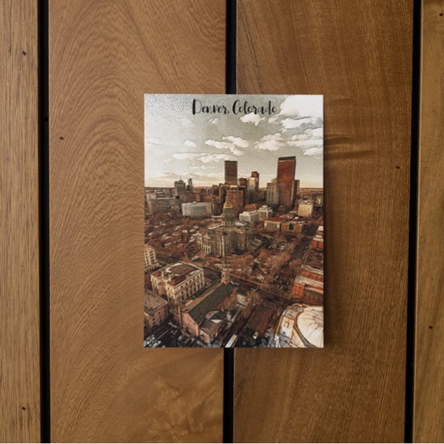 Minimal Denver Colorado Skyline Postcard (minimal denver colorado postcard)