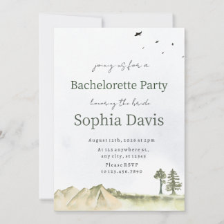 Minimal Desert Bachelorette Party Earthy Palm  Invitation