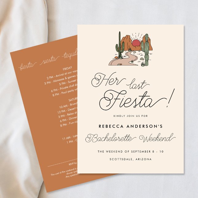 Minimal Desert Fiesta Bachelorette Weekend Invitation (Creator Uploaded)