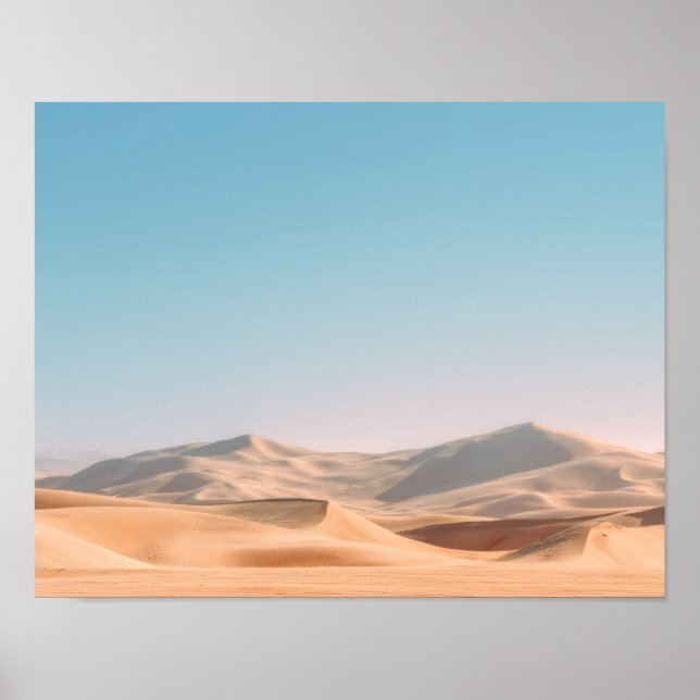 Minimal Desert Sand Dunes Wall Art Poster (Front)