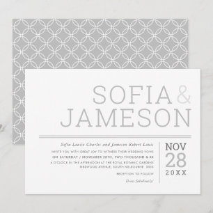 MINIMAL DESIGN simple modern type soft pale grey Invitation