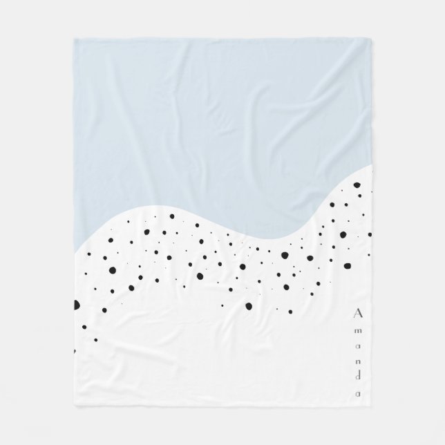 Minimal design  with dots fleece blanket (Front)