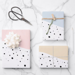 Minimal design with dots wrapping paper sheet