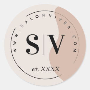 Minimal Designer Beauty Salon Business Logo  Class Classic Round Sticker