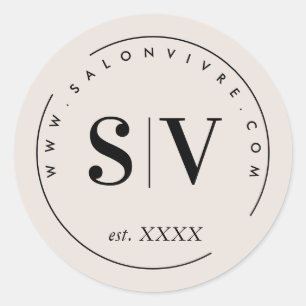 Minimal Designer Beauty Salon Business Logo  Class Classic Round Sticker