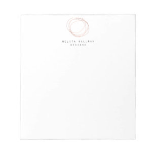 Minimal Designer Scribble Logo in Rose Gold Notepad