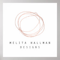 Minimal Designer Scribble Logo in Rose Gold