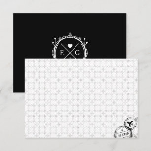 Minimal Destination Wedding Handwritten Thank You Card