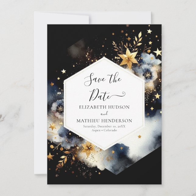  Minimal Digital Celestial Wedding Save The Date (Front)