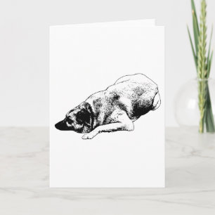 Minimal Dog Lines Send Simple Calm Winter Wishes Card