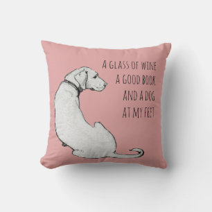 Minimal Dog Mum Quote Labrador Art Pink Cushion