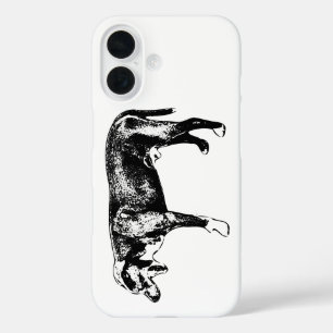 Minimal Dog Profile—Sleepy Bully Mix iPhone 16 Case