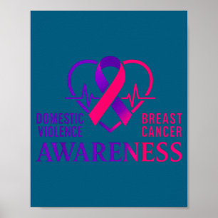 Minimal Domestic Violence Breast Cancer Awareness Poster