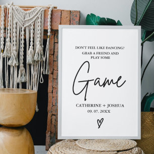 Minimal Dont feel like dancing play some game sign