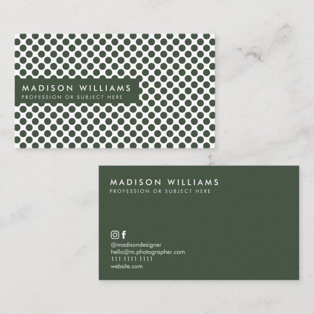 Minimal Dot Stylish Trendy Modern Business Card (Front/Back)