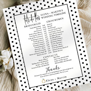 Minimal Dots Script Text Wedding Day Timeline