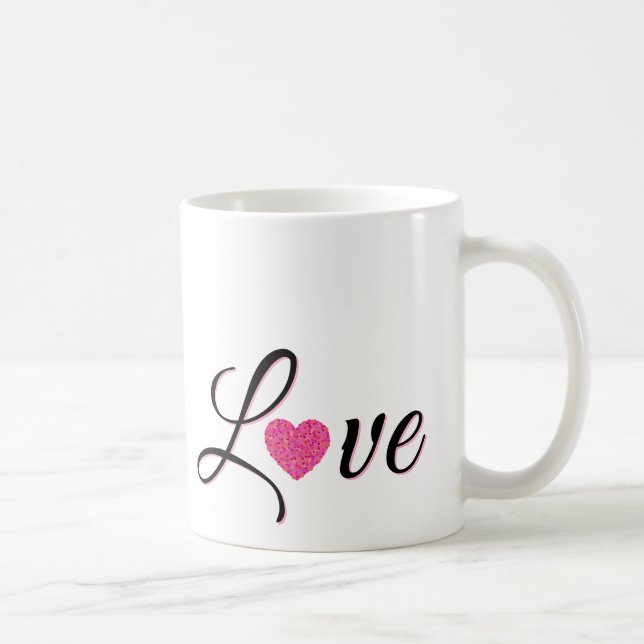 Minimal Dotted Heart Design Coffee Mug (Right)