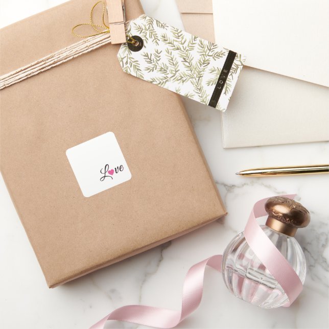 Minimal Dotted Heart Design Square Sticker (Gifting)