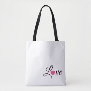 Minimal Dotted Heart Design Tote Bag