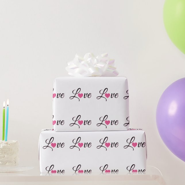 Minimal Dotted Heart Design Wrapping Paper (Party Gifts)
