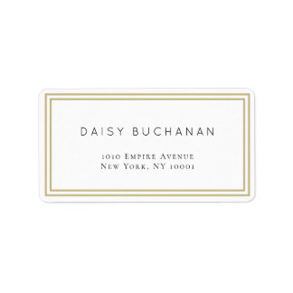 Minimal Double Gold Frame Return Address Label