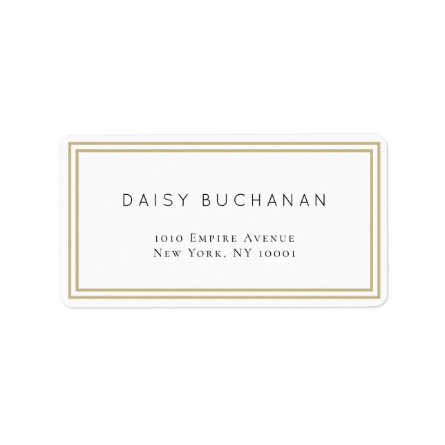 Minimal Double Gold Frame Return Address Label (Front)