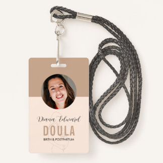 Minimal Doula Identity Photo Design in Soft Beige ID Badge