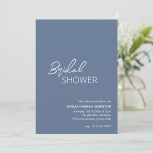Minimal Dusty Blue Modern Bridal Shower Invitation