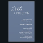 Minimal Dusty Blue Modern Wedding Program<br><div class="desc">Modern dusty blue wedding program featuring a simple and minimal design with the bride's name in an elegant script and the groom's name in a contemporary sans serif font. Below in the lower right corner are your event details and order of ceremony in a minimalist layout. The back has your...</div>