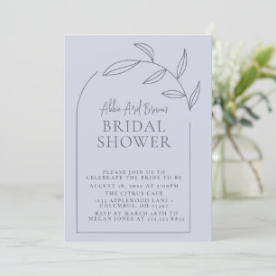 Minimal Dusty Blue Script Text Bridal Shower Invitation