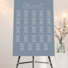 Minimal Dusty Blue Wedding 24 Table Seating Chart