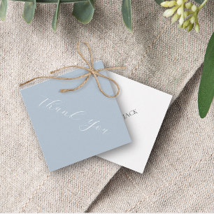 Minimal Dusty Blue Wedding Thank You Favour Tags