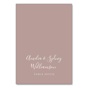 Minimal Dusty Mauve Script Custom Name Place Card