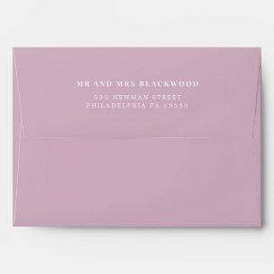 Minimal Dusty Rose Pink Return Address Envelope